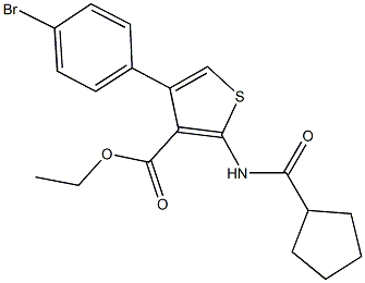 ethyl 4-(4-bromophenyl)-2-[(cyclopentylcarbonyl)amino]thiophene-3-carboxylate Struktur