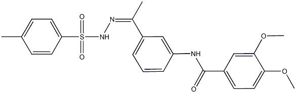 3,4-dimethoxy-N-(3-{N-[(4-methylphenyl)sulfonyl]ethanehydrazonoyl}phenyl)benzamide Struktur