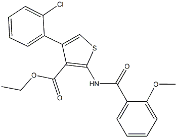 ethyl 4-(2-chlorophenyl)-2-[(2-methoxybenzoyl)amino]thiophene-3-carboxylate Struktur