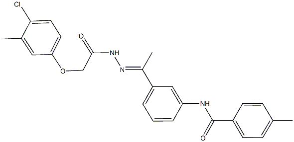 N-(3-{N-[(4-chloro-3-methylphenoxy)acetyl]ethanehydrazonoyl}phenyl)-4-methylbenzamide Struktur