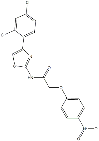 N-[4-(2,4-dichlorophenyl)-1,3-thiazol-2-yl]-2-{4-nitrophenoxy}acetamide Struktur