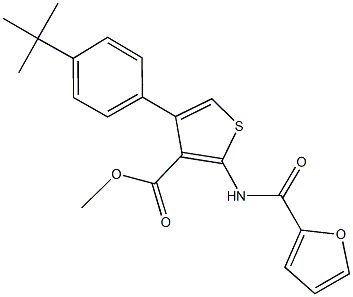 methyl 4-(4-tert-butylphenyl)-2-(2-furoylamino)thiophene-3-carboxylate Struktur