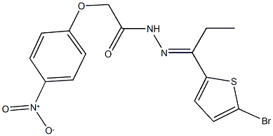 N'-[1-(5-bromo-2-thienyl)propylidene]-2-{4-nitrophenoxy}acetohydrazide Struktur