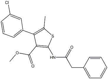 methyl 4-(3-chlorophenyl)-5-methyl-2-[(phenylacetyl)amino]thiophene-3-carboxylate Struktur