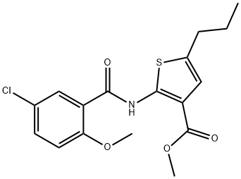 methyl 2-[(5-chloro-2-methoxybenzoyl)amino]-5-propylthiophene-3-carboxylate Struktur