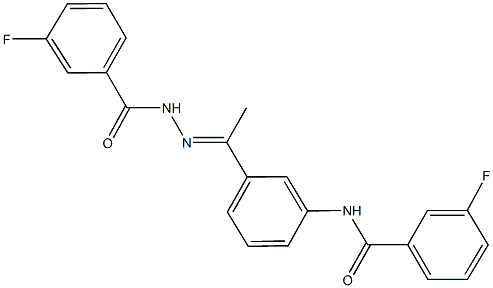 3-fluoro-N-{3-[N-(3-fluorobenzoyl)ethanehydrazonoyl]phenyl}benzamide Struktur