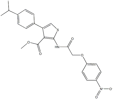 methyl 2-[({4-nitrophenoxy}acetyl)amino]-4-(4-isopropylphenyl)thiophene-3-carboxylate Struktur