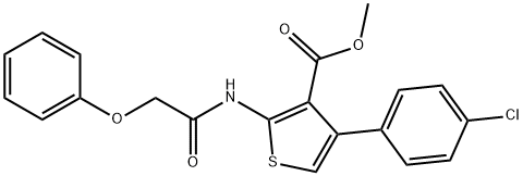 methyl 4-(4-chlorophenyl)-2-[(phenoxyacetyl)amino]thiophene-3-carboxylate Struktur