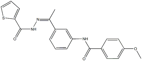 4-methoxy-N-{3-[N-(2-thienylcarbonyl)ethanehydrazonoyl]phenyl}benzamide Struktur