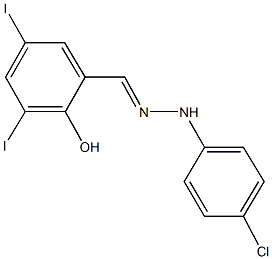 2-hydroxy-3,5-diiodobenzaldehyde (4-chlorophenyl)hydrazone Struktur