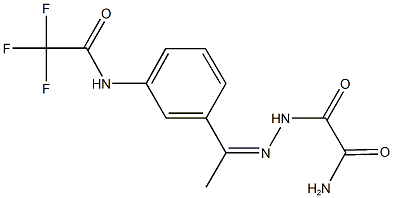 N-(3-{N-[amino(oxo)acetyl]ethanehydrazonoyl}phenyl)-2,2,2-trifluoroacetamide Struktur