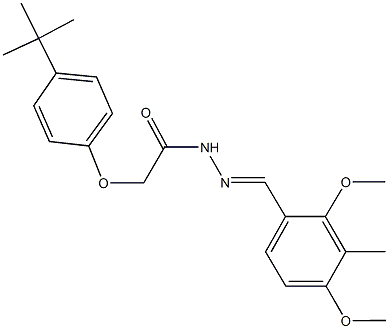 2-(4-tert-butylphenoxy)-N'-(2,4-dimethoxy-3-methylbenzylidene)acetohydrazide Struktur