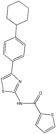 N-[4-(4-cyclohexylphenyl)-1,3-thiazol-2-yl]thiophene-2-carboxamide Struktur