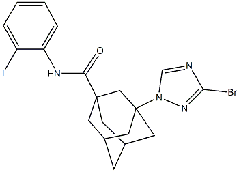 3-(3-bromo-1H-1,2,4-triazol-1-yl)-N-(2-iodophenyl)-1-adamantanecarboxamide Struktur