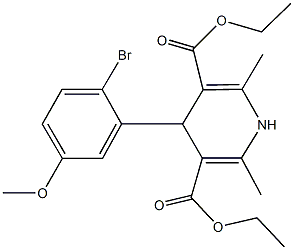 diethyl 4-(2-bromo-5-methoxyphenyl)-2,6-dimethyl-1,4-dihydro-3,5-pyridinedicarboxylate Struktur