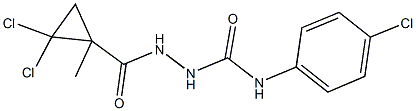 N-(4-chlorophenyl)-2-[(2,2-dichloro-1-methylcyclopropyl)carbonyl]hydrazinecarboxamide Struktur