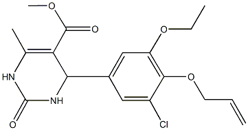 methyl 4-[4-(allyloxy)-3-chloro-5-ethoxyphenyl]-6-methyl-2-oxo-1,2,3,4-tetrahydro-5-pyrimidinecarboxylate Struktur