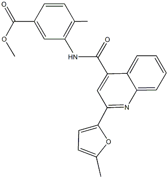 methyl 4-methyl-3-({[2-(5-methyl-2-furyl)-4-quinolinyl]carbonyl}amino)benzoate Struktur