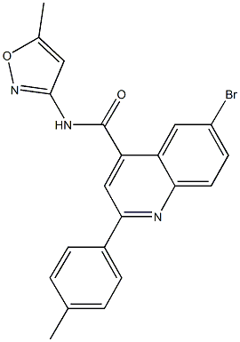 6-bromo-N-(5-methyl-3-isoxazolyl)-2-(4-methylphenyl)-4-quinolinecarboxamide Struktur