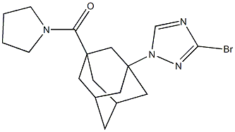 3-bromo-1-[3-(1-pyrrolidinylcarbonyl)-1-adamantyl]-1H-1,2,4-triazole Struktur