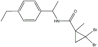 2,2-dibromo-N-[1-(4-ethylphenyl)ethyl]-1-methylcyclopropanecarboxamide Struktur