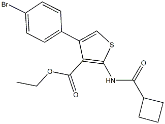 ethyl 4-(4-bromophenyl)-2-[(cyclobutylcarbonyl)amino]-3-thiophenecarboxylate Struktur