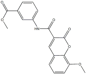 methyl 3-{[(8-methoxy-2-oxo-2H-chromen-3-yl)carbonyl]amino}benzoate Struktur