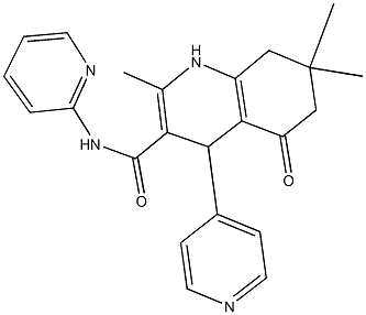 2,7,7-trimethyl-5-oxo-N-pyridin-2-yl-4-pyridin-4-yl-1,4,5,6,7,8-hexahydroquinoline-3-carboxamide Struktur