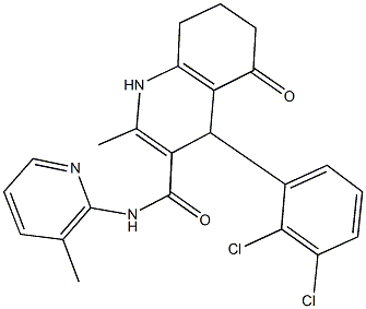 4-(2,3-dichlorophenyl)-2-methyl-N-(3-methyl-2-pyridinyl)-5-oxo-1,4,5,6,7,8-hexahydro-3-quinolinecarboxamide Struktur