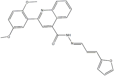 2-(2,5-dimethoxyphenyl)-N'-[3-(2-furyl)-2-propenylidene]-4-quinolinecarbohydrazide Struktur