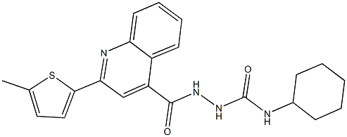 N-cyclohexyl-2-{[2-(5-methylthien-2-yl)quinolin-4-yl]carbonyl}hydrazinecarboxamide Struktur