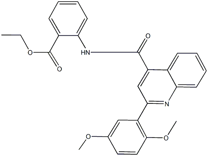 ethyl 2-({[2-(2,5-dimethoxyphenyl)-4-quinolinyl]carbonyl}amino)benzoate Struktur