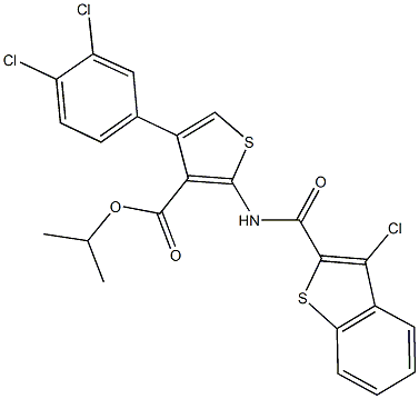 isopropyl 2-{[(3-chloro-1-benzothien-2-yl)carbonyl]amino}-4-(3,4-dichlorophenyl)thiophene-3-carboxylate Struktur