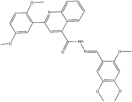 2-(2,5-dimethoxyphenyl)-N'-(2,4,5-trimethoxybenzylidene)-4-quinolinecarbohydrazide Struktur