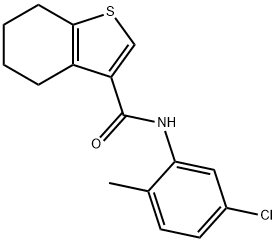 N-(5-chloro-2-methylphenyl)-4,5,6,7-tetrahydro-1-benzothiophene-3-carboxamide Struktur