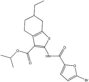 isopropyl 2-[(5-bromo-2-furoyl)amino]-6-ethyl-4,5,6,7-tetrahydro-1-benzothiophene-3-carboxylate Struktur