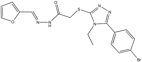 2-{[5-(4-bromophenyl)-4-ethyl-4H-1,2,4-triazol-3-yl]sulfanyl}-N'-(2-furylmethylene)acetohydrazide Struktur