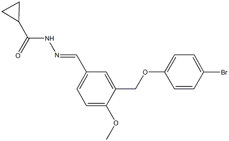 N'-{3-[(4-bromophenoxy)methyl]-4-methoxybenzylidene}cyclopropanecarbohydrazide Struktur