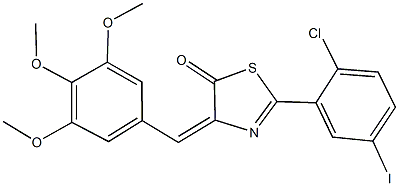 2-(2-chloro-5-iodophenyl)-4-(3,4,5-trimethoxybenzylidene)-1,3-thiazol-5(4H)-one Struktur