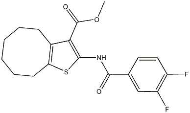 methyl 2-[(3,4-difluorobenzoyl)amino]-4,5,6,7,8,9-hexahydrocycloocta[b]thiophene-3-carboxylate Struktur