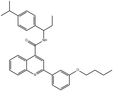 2-(3-butoxyphenyl)-N-[1-(4-isopropylphenyl)propyl]-4-quinolinecarboxamide Struktur