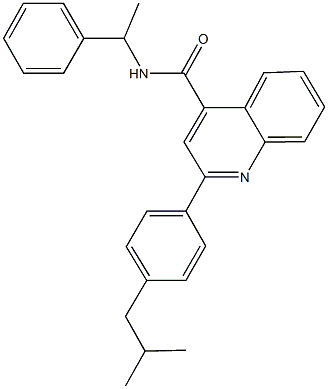 2-(4-isobutylphenyl)-N-(1-phenylethyl)-4-quinolinecarboxamide Struktur