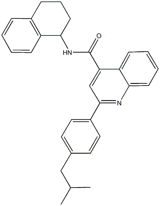 2-(4-isobutylphenyl)-N-(1,2,3,4-tetrahydro-1-naphthalenyl)-4-quinolinecarboxamide Struktur