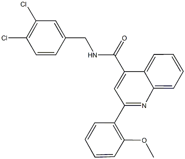 N-(3,4-dichlorobenzyl)-2-(2-methoxyphenyl)-4-quinolinecarboxamide Struktur