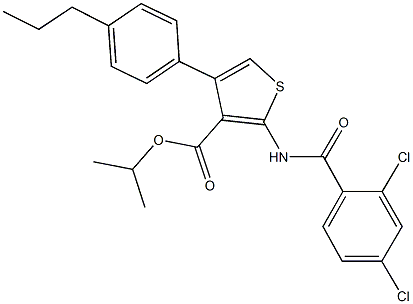 isopropyl 2-[(2,4-dichlorobenzoyl)amino]-4-(4-propylphenyl)-3-thiophenecarboxylate Struktur