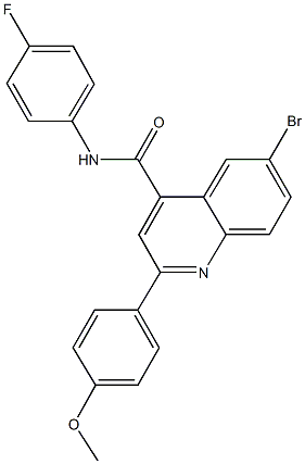 6-bromo-N-(4-fluorophenyl)-2-(4-methoxyphenyl)-4-quinolinecarboxamide Struktur