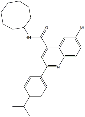 6-bromo-N-cyclooctyl-2-(4-isopropylphenyl)-4-quinolinecarboxamide Struktur