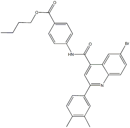 butyl 4-({[6-bromo-2-(3,4-dimethylphenyl)-4-quinolinyl]carbonyl}amino)benzoate Struktur