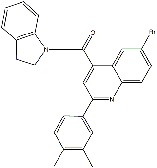 6-bromo-4-(2,3-dihydro-1H-indol-1-ylcarbonyl)-2-(3,4-dimethylphenyl)quinoline Struktur