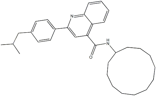 N-cyclododecyl-2-(4-isobutylphenyl)-4-quinolinecarboxamide Struktur